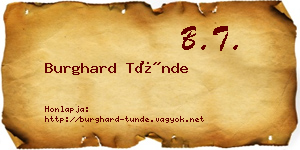 Burghard Tünde névjegykártya